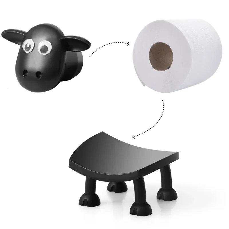 Cute Sheep Toilet Paper Holders Resin Lovely Sheep Tissue Box Stackable For Home Bathroom Vanity Night Stands Removable Holder