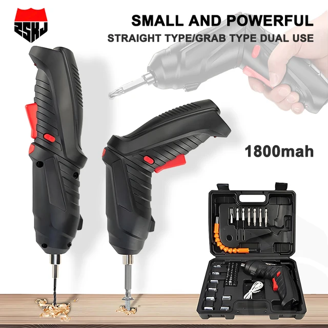 Jeu de tournevis sans fil 3.6v, avec batterie au Lithium Rechargeable, Kit d'outils de perceuse électrique domestique pour l'entretien et la réparation, 47 pièces 1