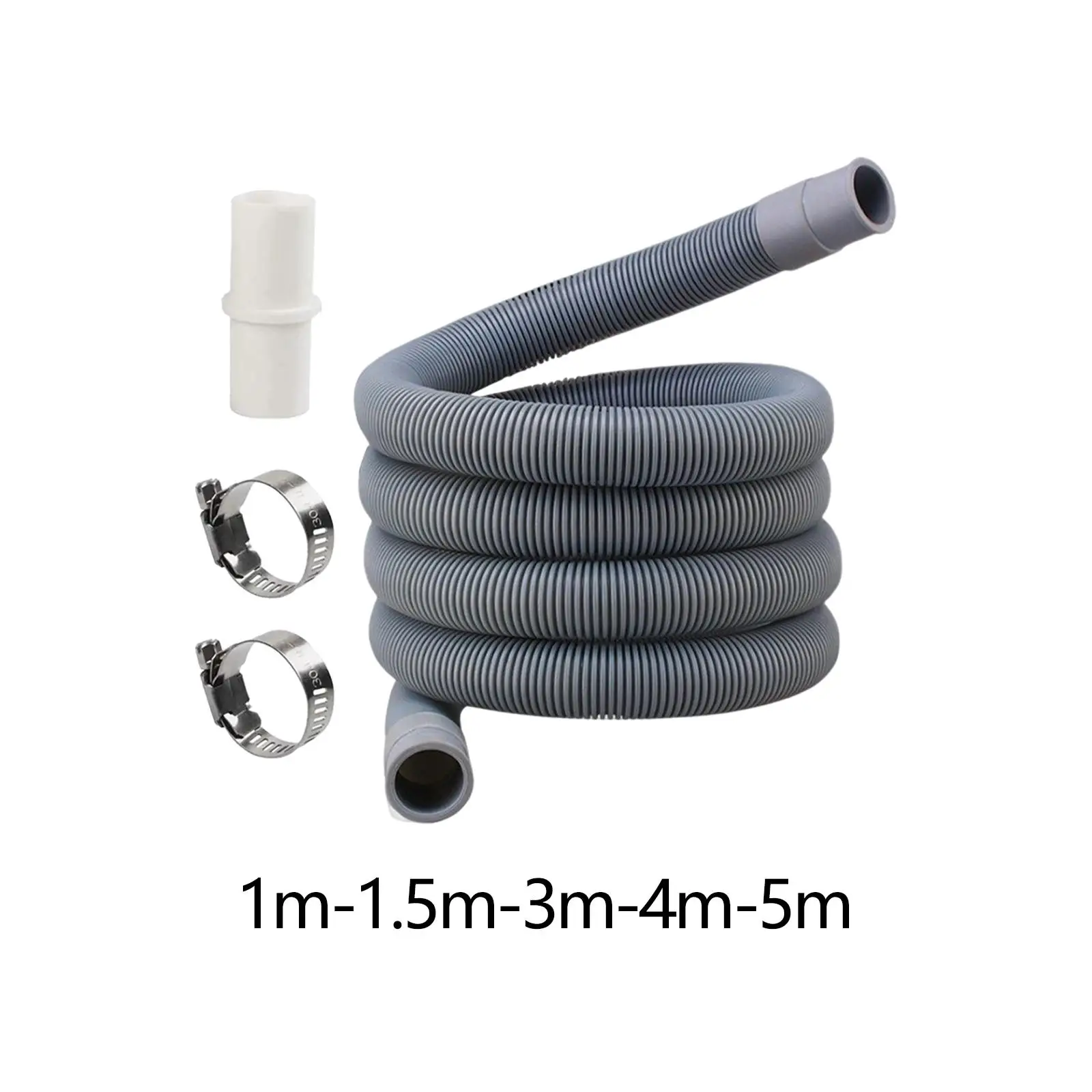

Universal Washing Machine Drain Hose Replaces Accessories Durable Easily Install 2 Hose Clamps Washer Drain Hose Extension Kits