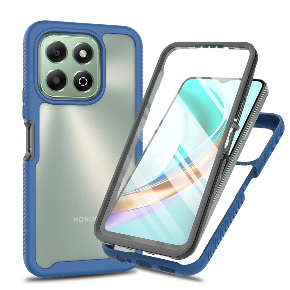 Transparent Shockproof Armor Phone Case Cover with Full Coverage PET Screen Protector
