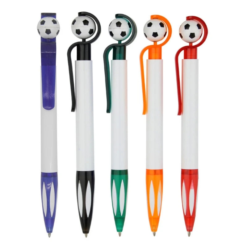 

Football Ballpoint Pen with Pocket Clip Detachable Refillable 1.0 Bullet Nib Smooth Writing Football Gift for Kid Drop Shipping