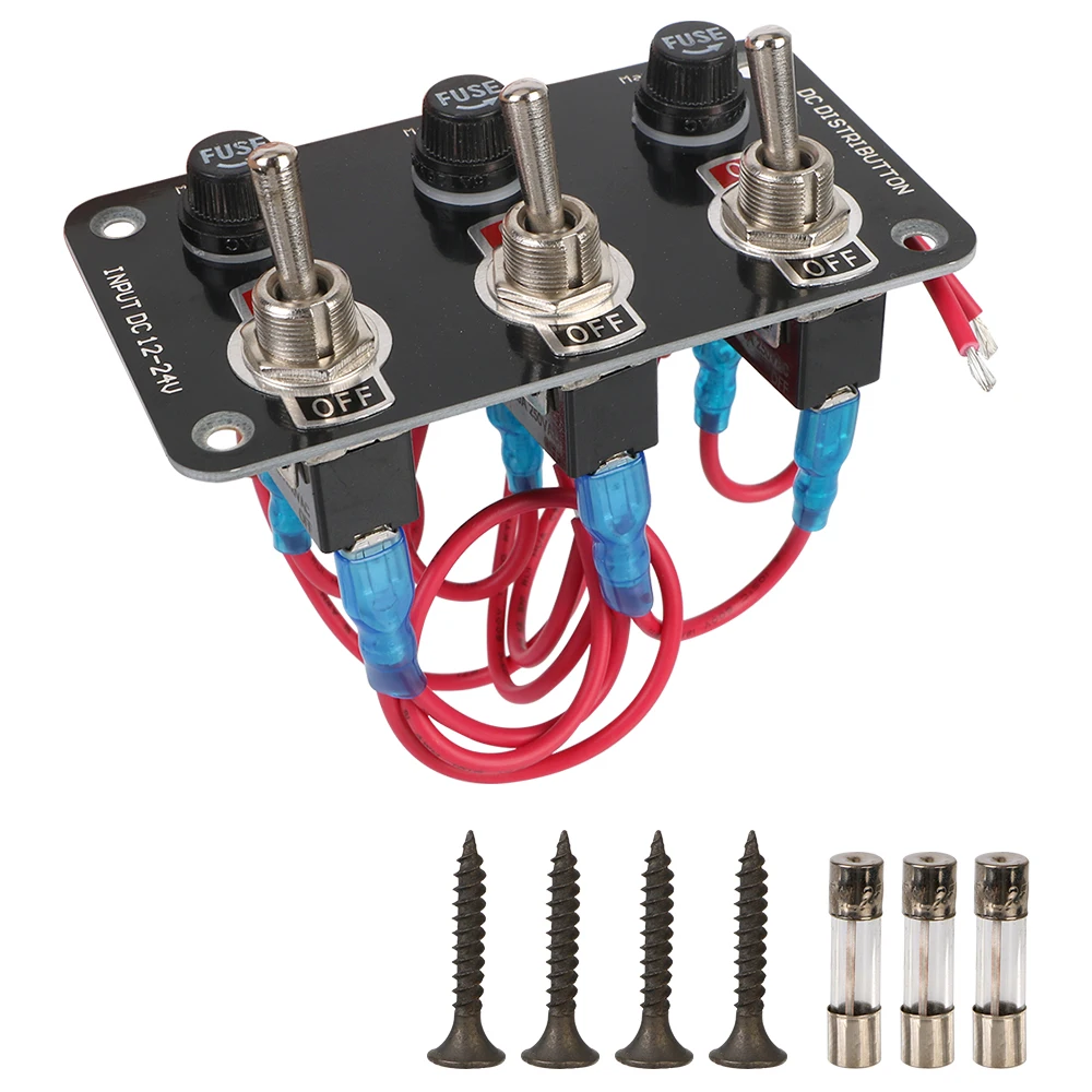 12V 24V Kippschalter Panel 10A Sicherung Schutz Licht Toggle  Push-Start-Taste Zündung Racing Auto Zubehör Für boot Marine