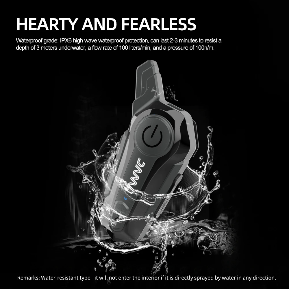1/2 x 1 Bluetooth-Motorradhelm-Intercom-Headset für 2 Fahrer, 1000 m Reichweite, kabellos_voghion.com