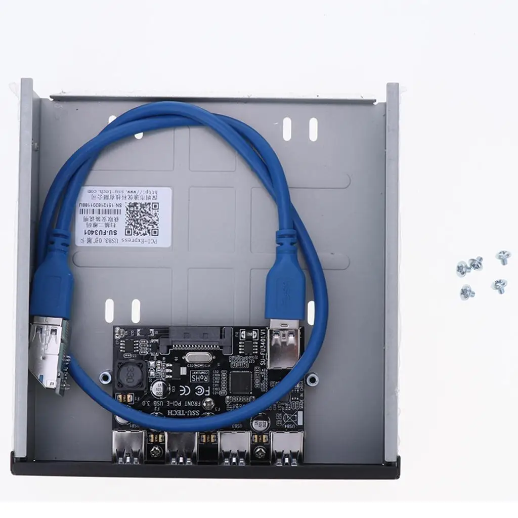 USB 3.0 PCI Express Expansion Card 4 Port Riser Adapter with Power Connector for Industrial PC