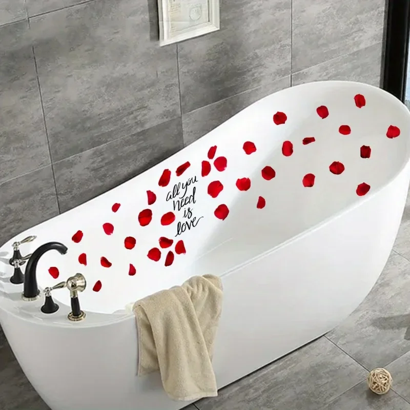 Rose petal pattern bathtub sticker, PVC waterproof and anti slip bathtub sticker, bathroom and bathroom decoration sticker