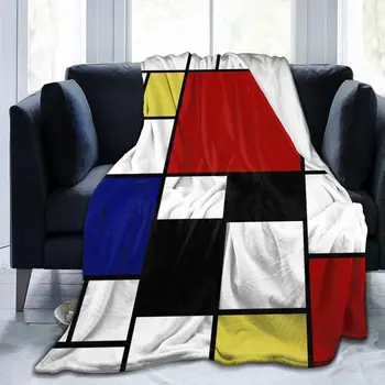 Geometric Lines Flannel Blanket Super Soft Cozy Warm Fleece Blanket, Soft Lightweight Travel Camping Blanket for Adult Teen Gift