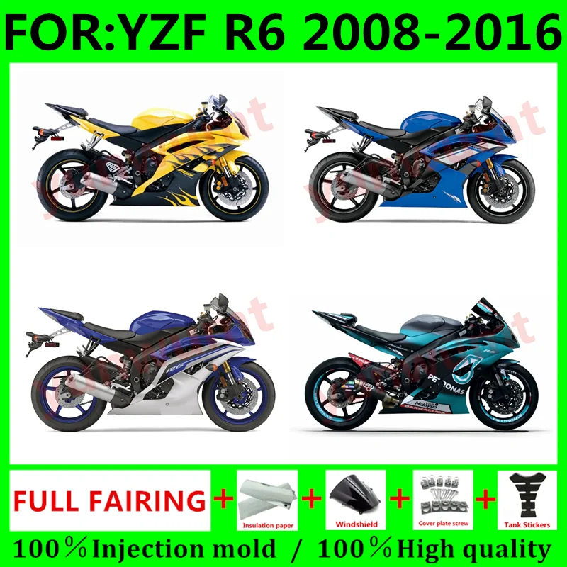 

Motorcycle full Fairing Kit fit For YZF R6 YFZ-R6 2008 2009 2010 2011 2012 2013 2014 2015 2016 Bodywork Fairings Kits
