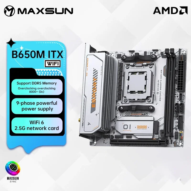 MAXSUN B650ITX マザーボード マザーボード MAXSUN B650 ESPORT ITX ICE MS-eSport B650ITX WIFI ICE