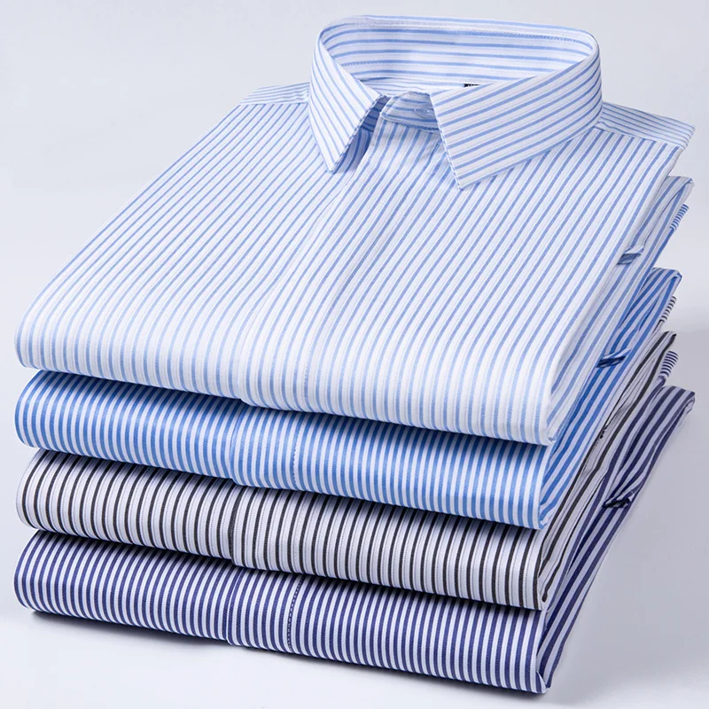 Men Shirt Stretch Anti-Wrinkle Men's Modal Cotton Soft Comfortable Business Social Tops Office Wear Classic Style