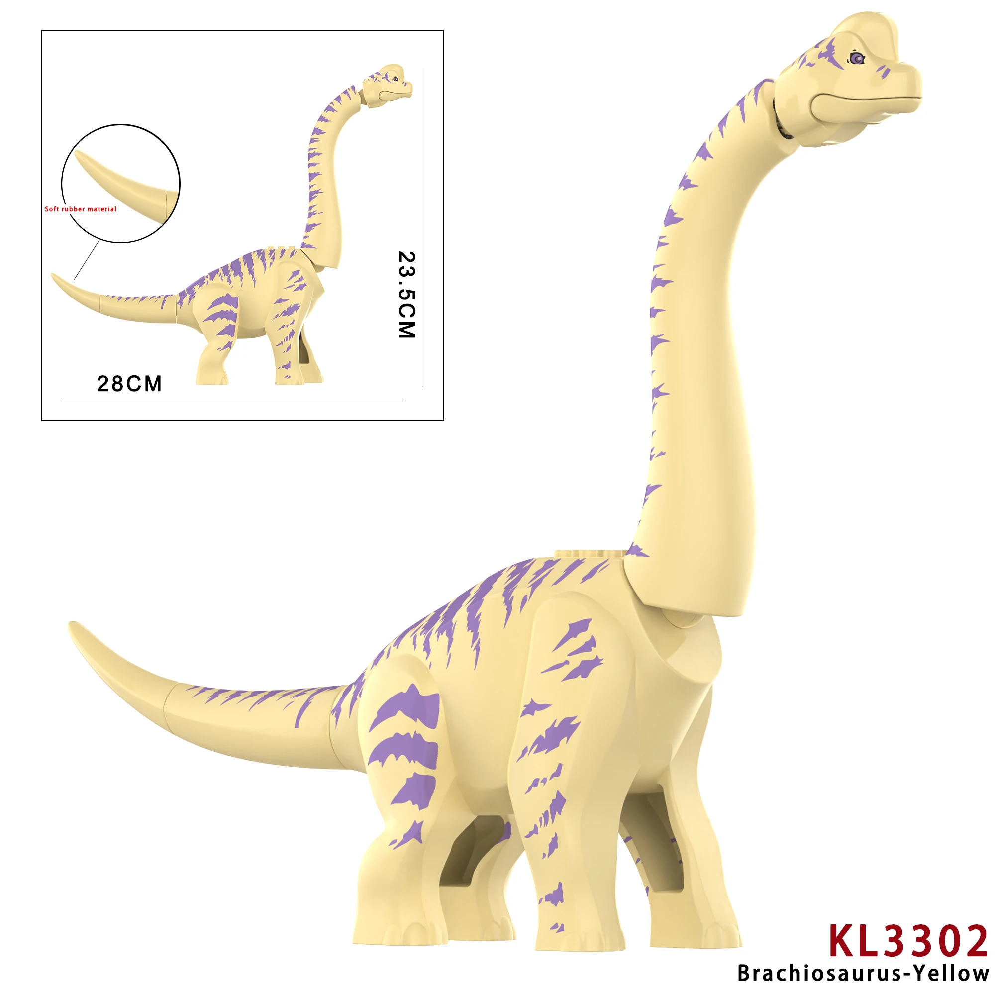 MOC Jurassic Dino World Grey brachiosaurus Building Kits Bolcks Bricks Dinosaurs Park figures Toys kids gifts 4