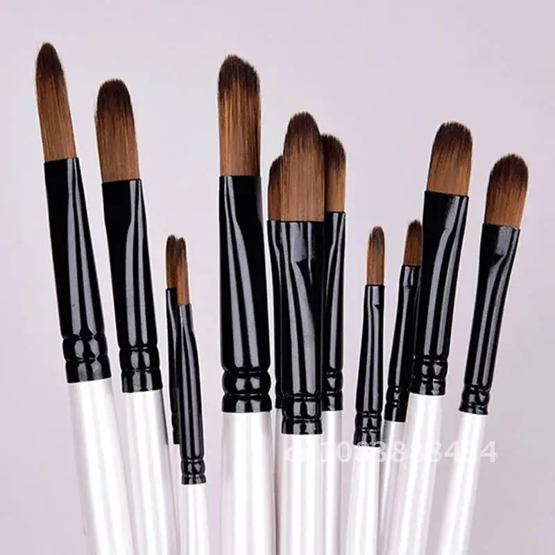 

Set of 12 Brushes for Oil Painting Color Patchwork Multi-function Portable Drawing Art Supplies Wooden Handle Artist Paint Brush