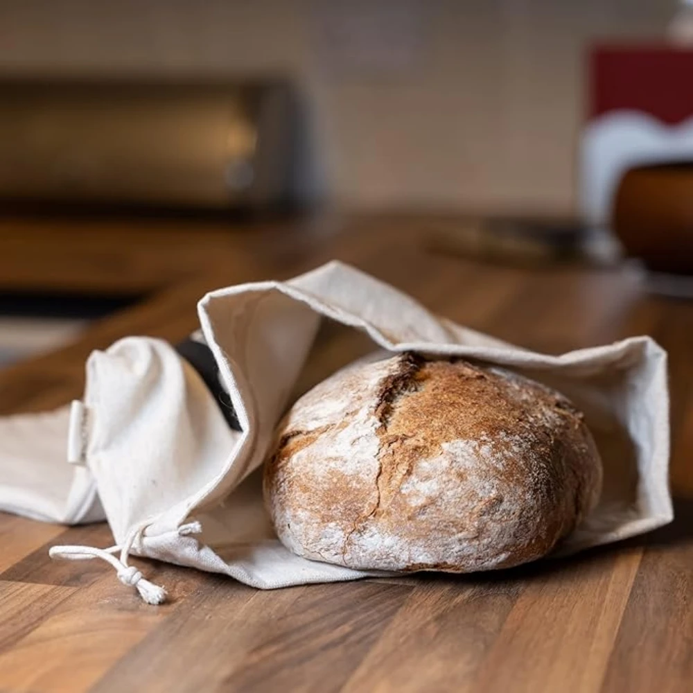 Eco-friendly Bread Bags for Homemade Bread Lined Reusable Linen Cloth Saver Bag For Sourdough&Homemade Storage 20" x14"