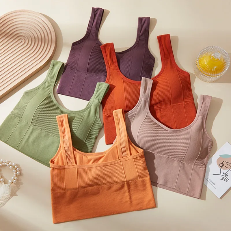 Sports Bra Anti-Sweat Fitness Top Women Seamless Yoga Bra Shockproof Crop Top Push Up Sport Gym Workout