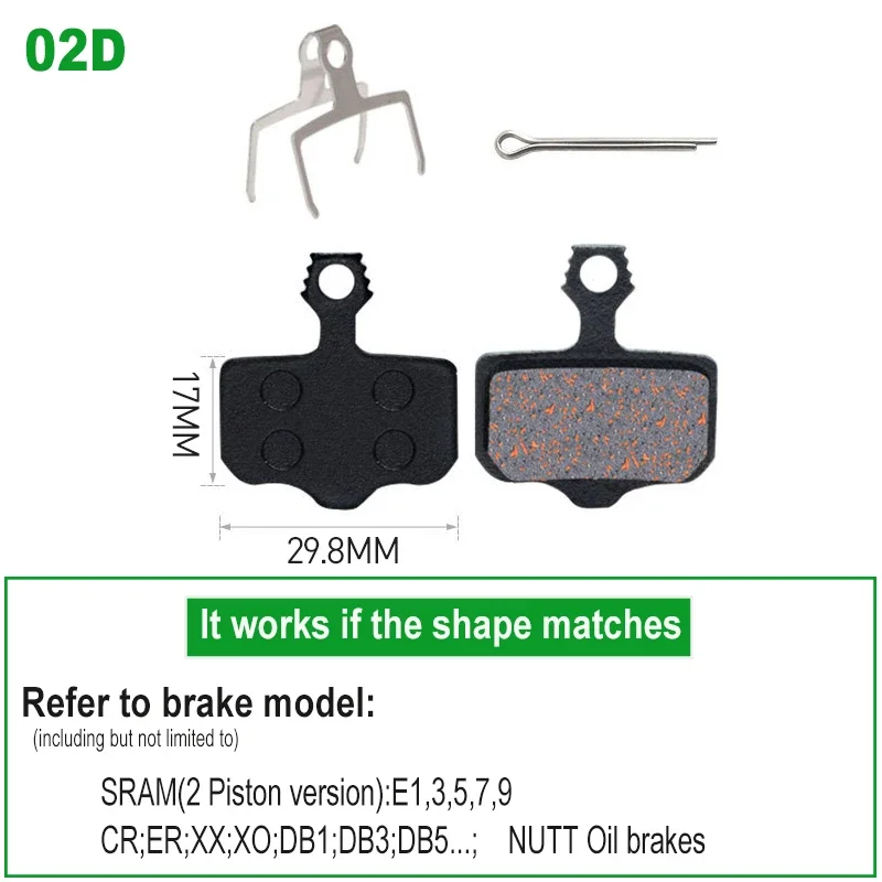 Semi Metallic Bike Disc Brake Pads 8/10/20pairs for Avid SRAM
