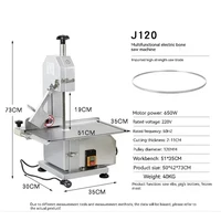 Commercial Electric Meat Bandsaw Stainless Steel Vertical Bone Sawing Machine Kitchen Cutting 2