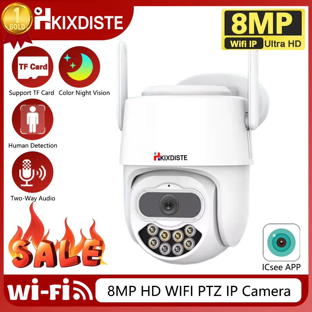 4K 8Mp Smart Wifi Ptz Camera 5X Zoom Digitale Telecamera Di Sorveglianza Wifi Visione Notturna Auto Tracking Telecamera Ip Protezione Di Sicurezza