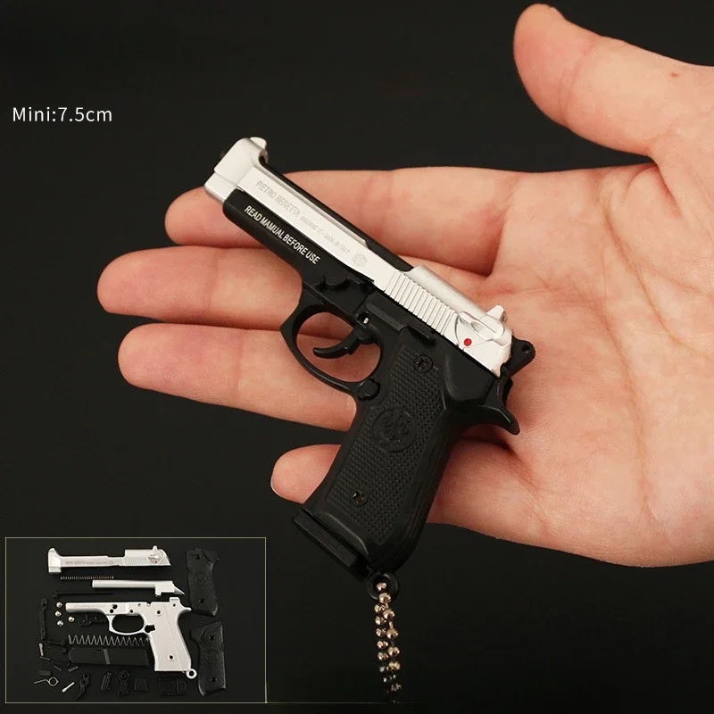 

Мини-пистолет Beretta M92A1 из сплава, игрушечный пистолет 92F, брелок с подвеской, разборная игрушка, подарок для мальчиков и взрослых, 1: 3