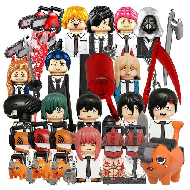 Blocos wm 2523 2524 homem motosserra denji pochita anime tijolos dos  desenhos animados mini figuras de brinquedo ação blocos de construção  montar brinquedos presentes