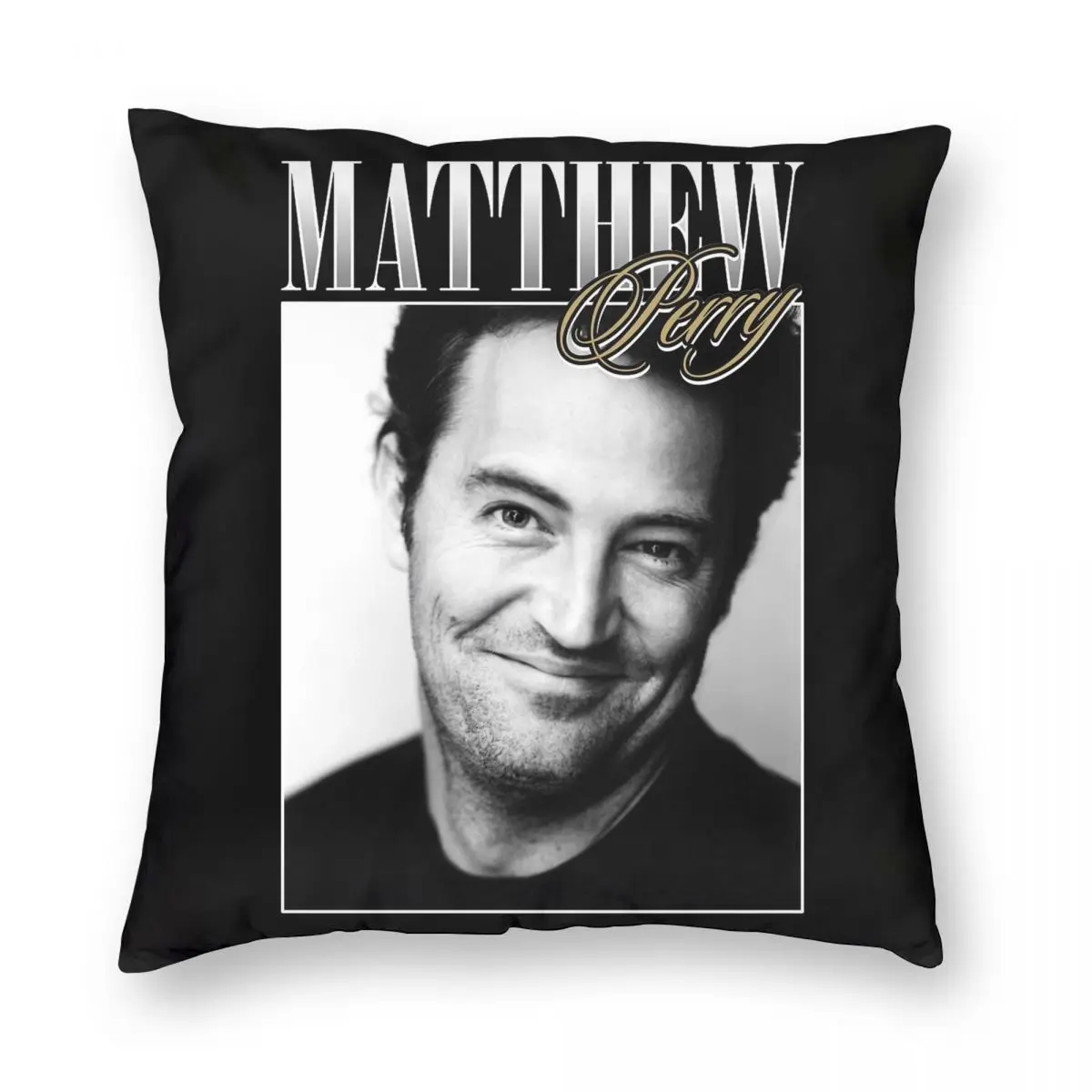 

Matthew Perry Chandler Bing Pillowcase Printed Polyester Cushion Cover Decorations Friends Pillow Case Cover Car Zippered 45*45