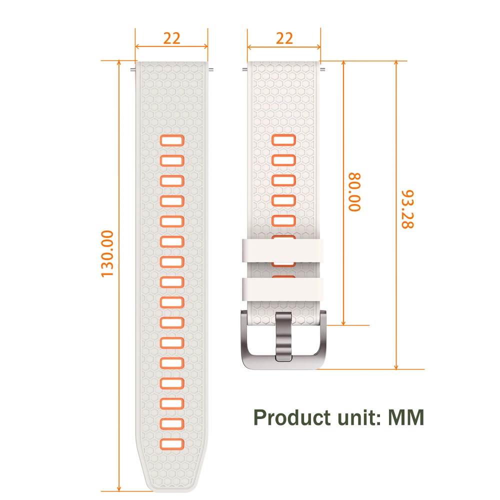 22mm Easy Fit Silicone Strap Wristband - Soft Replacement Bracelet