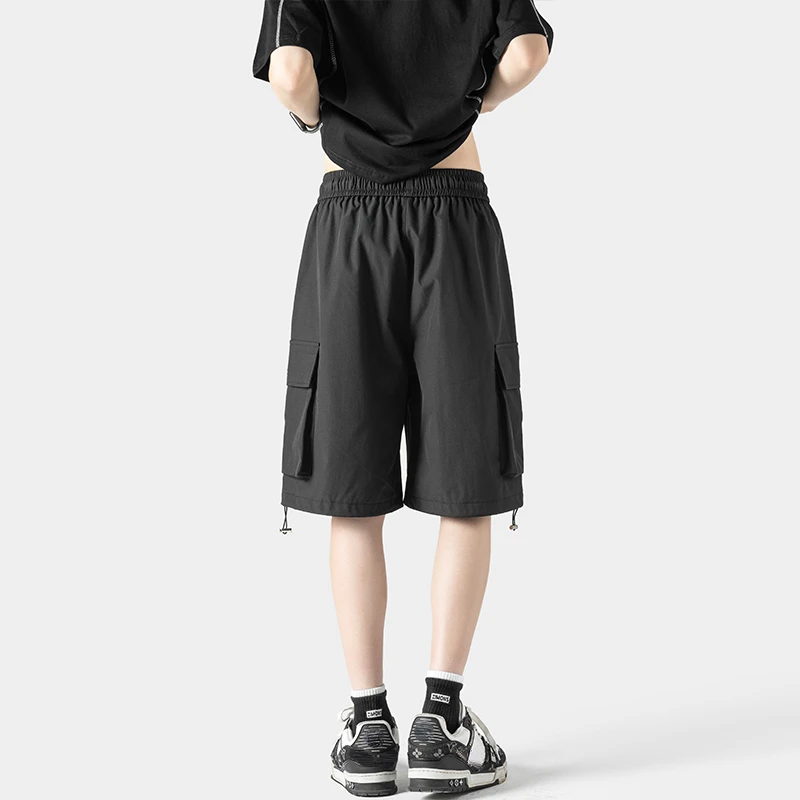 Men's Cargo Shorts Japanese Retro Multi-Pocket Casual Shorts Hip Hop Streetwear Outdoor Sports Loose Wide-legged Five Pants