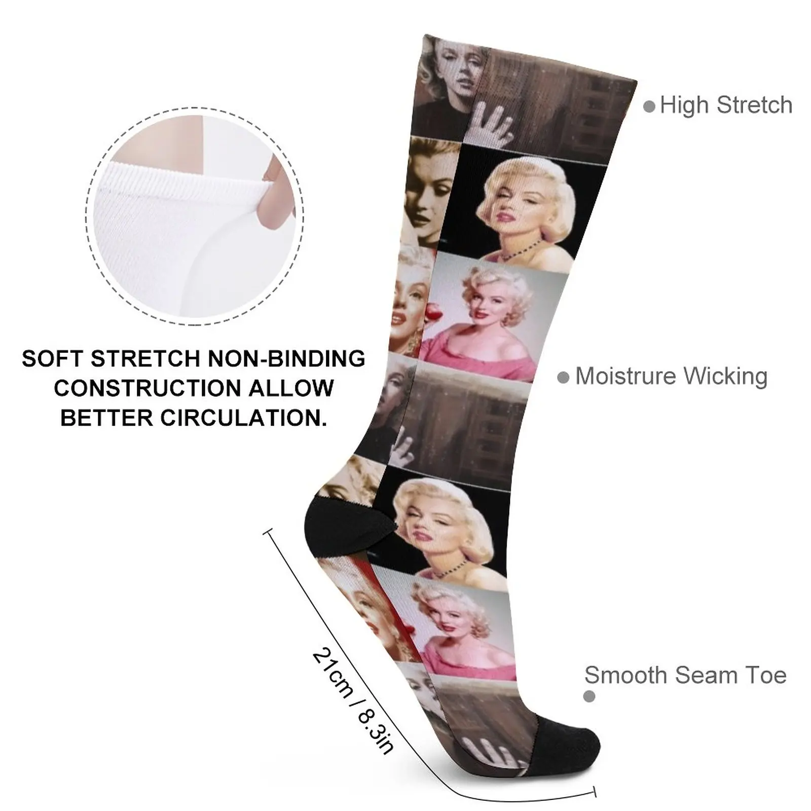 Marilyn Monroe American actress Vintage Aesthetic Photos Collage - 2 Socks retro hiking