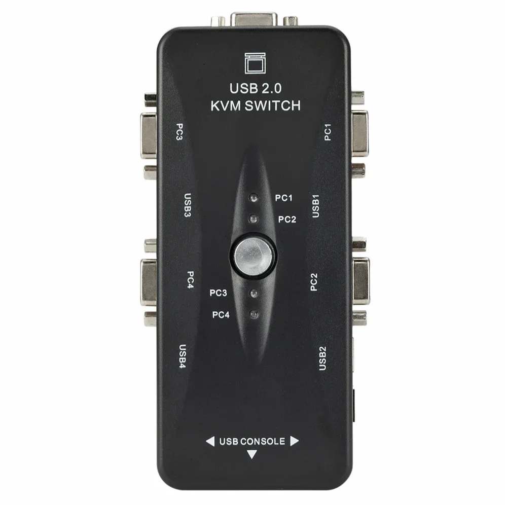 USB KVM Switch 4 Port VGA SVGA Switch Box USB 2.0 KVM Mouse Switcher Keyboard 1920*1440 Vga Splitter Box Sharing