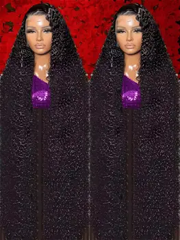 Water Wave 13x4 13x6 Lace Front Wigs Human Hair 250 Density Transparent Curly Wave Lace Front Wig 40 44 Inch Deep Wave For Women 1