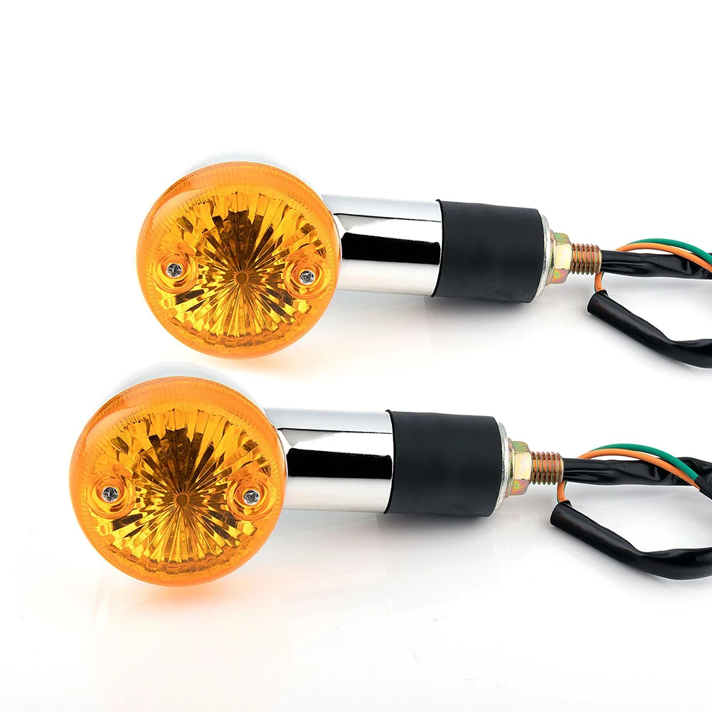 

2pcs Motorcycle Turn Signal Lights For Honda Shadow VT 750 1100 VTX 1300 1800 C Chrome Shell Yellow Light Lamp