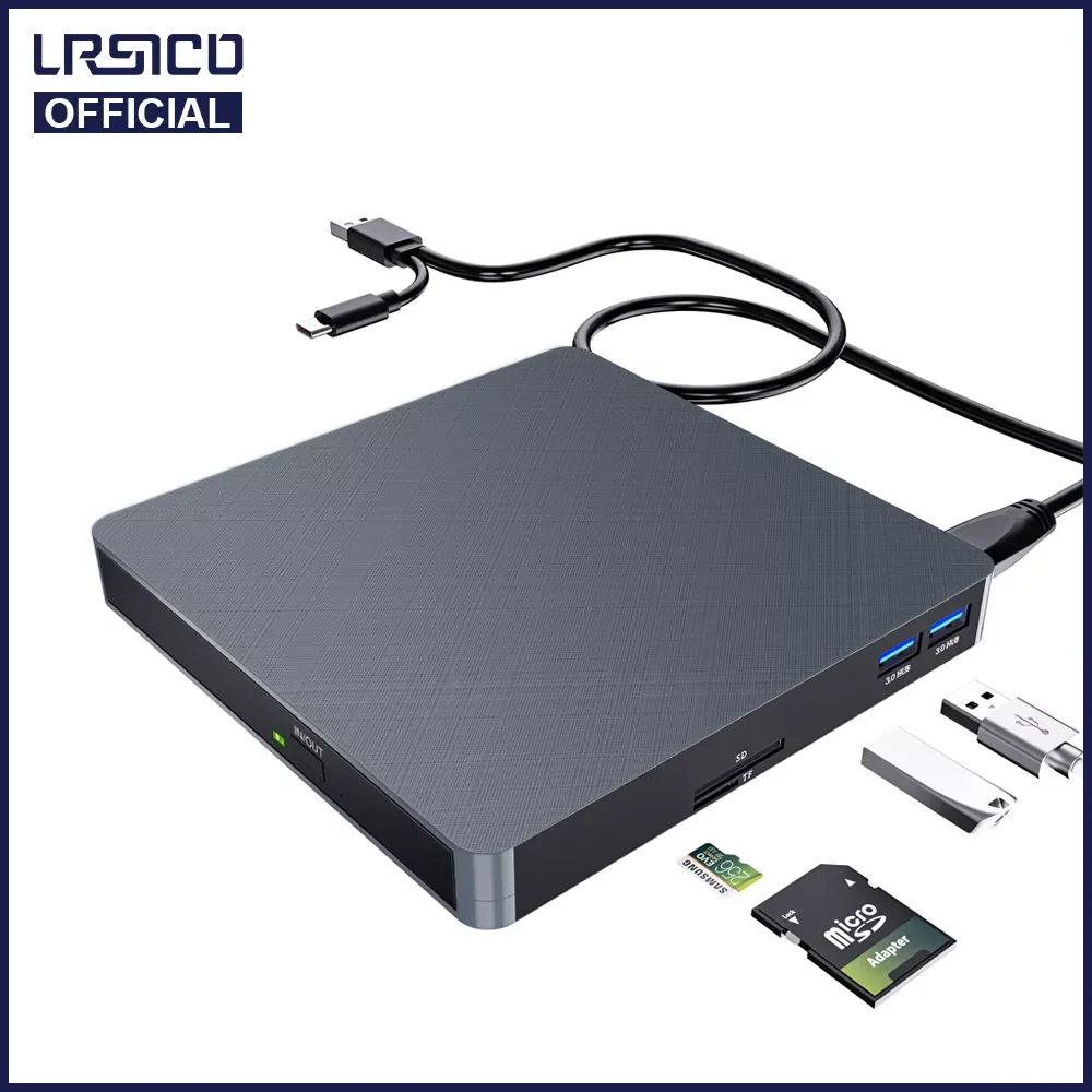 External Optical USB DVD RW Laptop Burner Drive With SD/TF Card Reader USB 3.0 CD DVD Player For PC Mac Desktop Laptop Linux - AliExpress