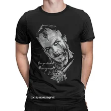 Camiseta creativa de algodón puro para hombres, camisa de Manga, estilo Harajuku, rey vikingo, Ragnar