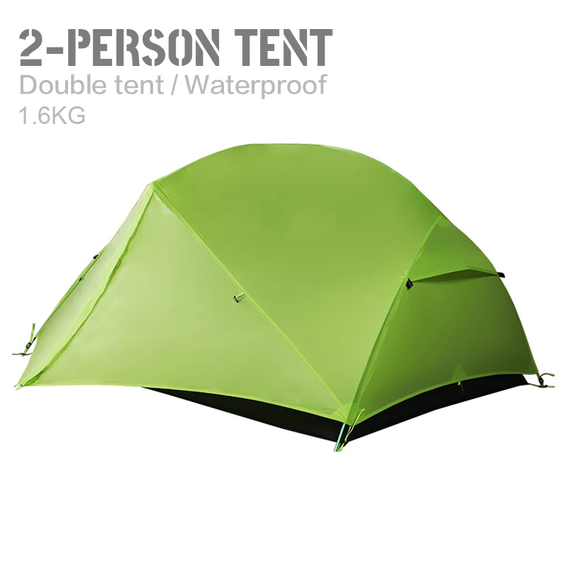 

무료 배송 Professional High Quality Double Layer 2 People 4 Seasons Aluminum Pole Waterproof Ultra Light Outdoor Camping Tent