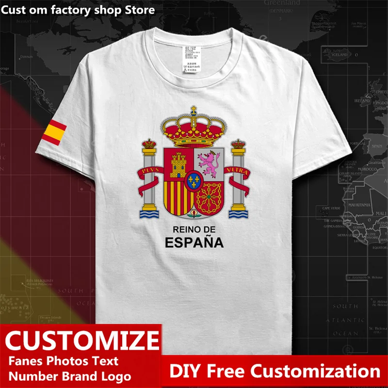 

Kingdom of Spain Espana Country T shirt Custom Jersey Fans DIY Name Number LOGO High Street Fashion Loose Casual T-shirt