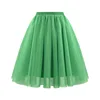 Spring Summer Mini Tulle Skirt Women New High Waist Short Pleated Skirt Solid Color Female Black Green Mesh Casual Skirt Lady 1