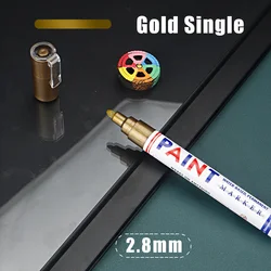 Vibrant Waterproof Permanent Paint Marker Pen - 12 Color Set (Gold)