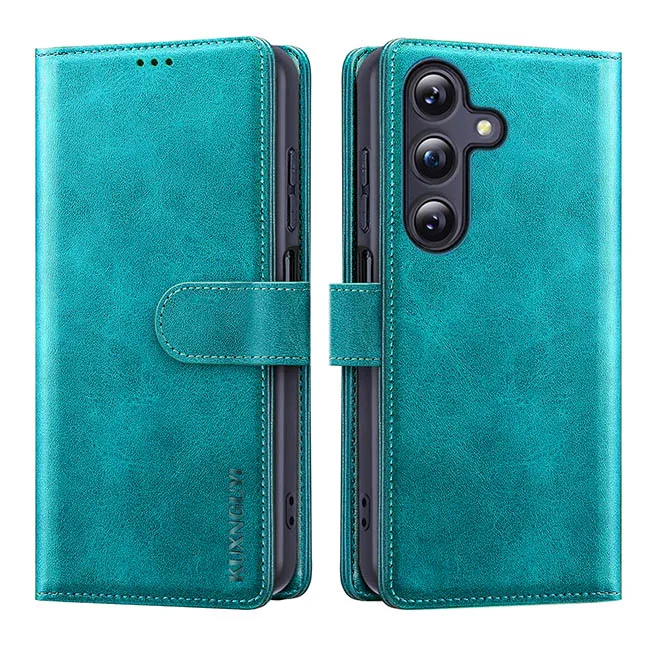 Magnetic PU Leather Wallet Phone Case with Card Slots and Shockproof Flip Stand