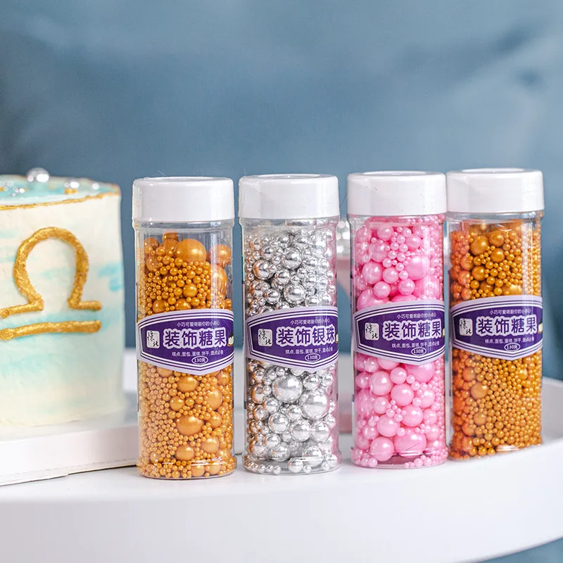 Red Sprinkles Sugar Beads Dragees Round Sprinkles Cake Sprinkle Decorations  Silver White Pink Colorful Sugar Sprinkles