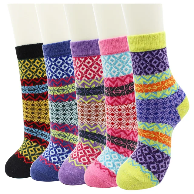 5 Pairs Autumn and Winter Fashion Cute Thermal Rabbit Wool Socks Thick