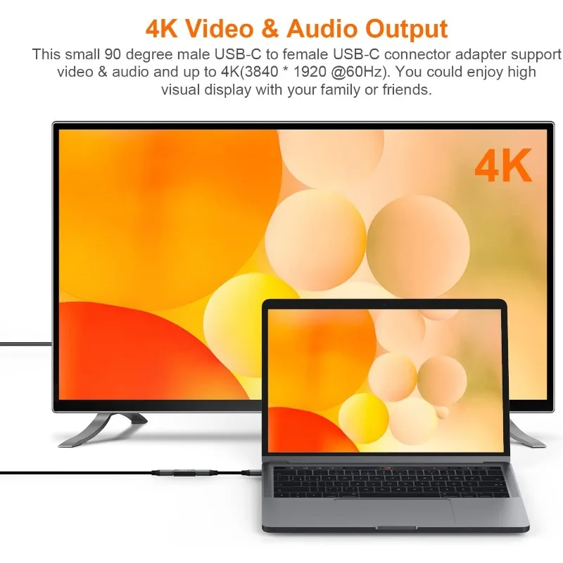 2PCS USB-C 암-USB-C 암 알루미늄 커넥터 어댑터는 4K 비디오, 고속 충전 및 10Gbps 데이터 전송을 지원합니다. (검정색)