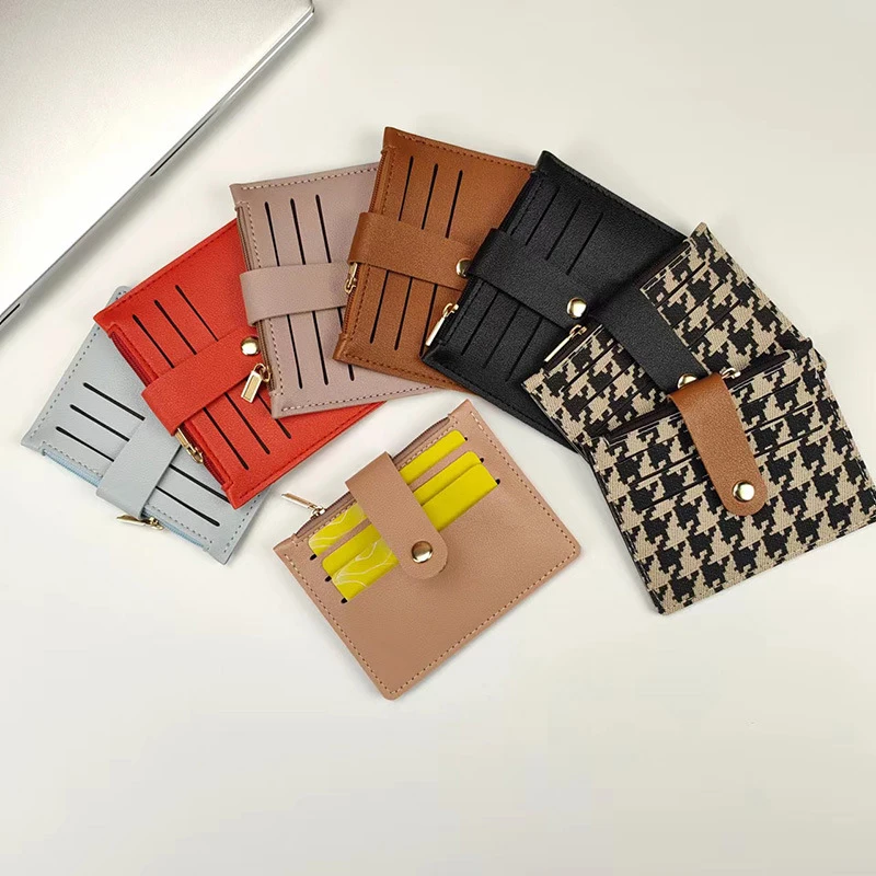 

Fashion Soild Color PU Leather Credit Card Holder Purse Bus Card Cover Women Men Small Wallet Money Change Pouch Slim Card Case