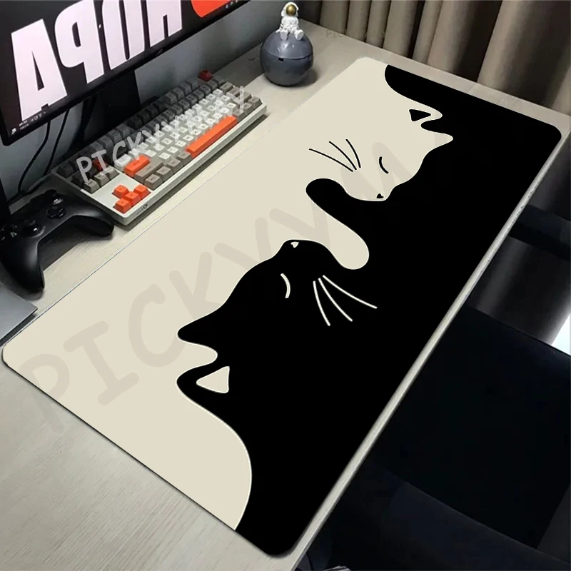 Mouse Pad Gaming Mousepad Computer Desk Mat Mouse Pad Cute Cat Large Gamer Mousepad Rubber Keyboard Mat Waterproof Mouse Mats 31.4x11.8in Rubber Desk Pad Design Desk Rug