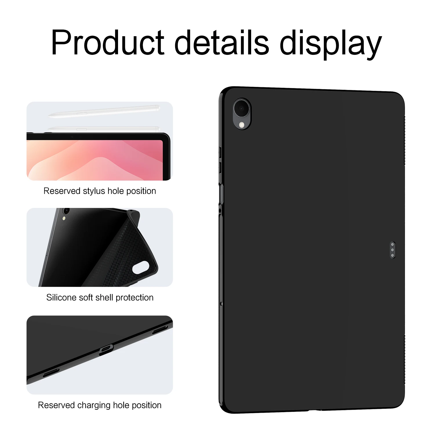 Premium Soft TPU Tablet Case - Sleek Protective Back Cover for 11-Inch and 14.6-Inch Tablets