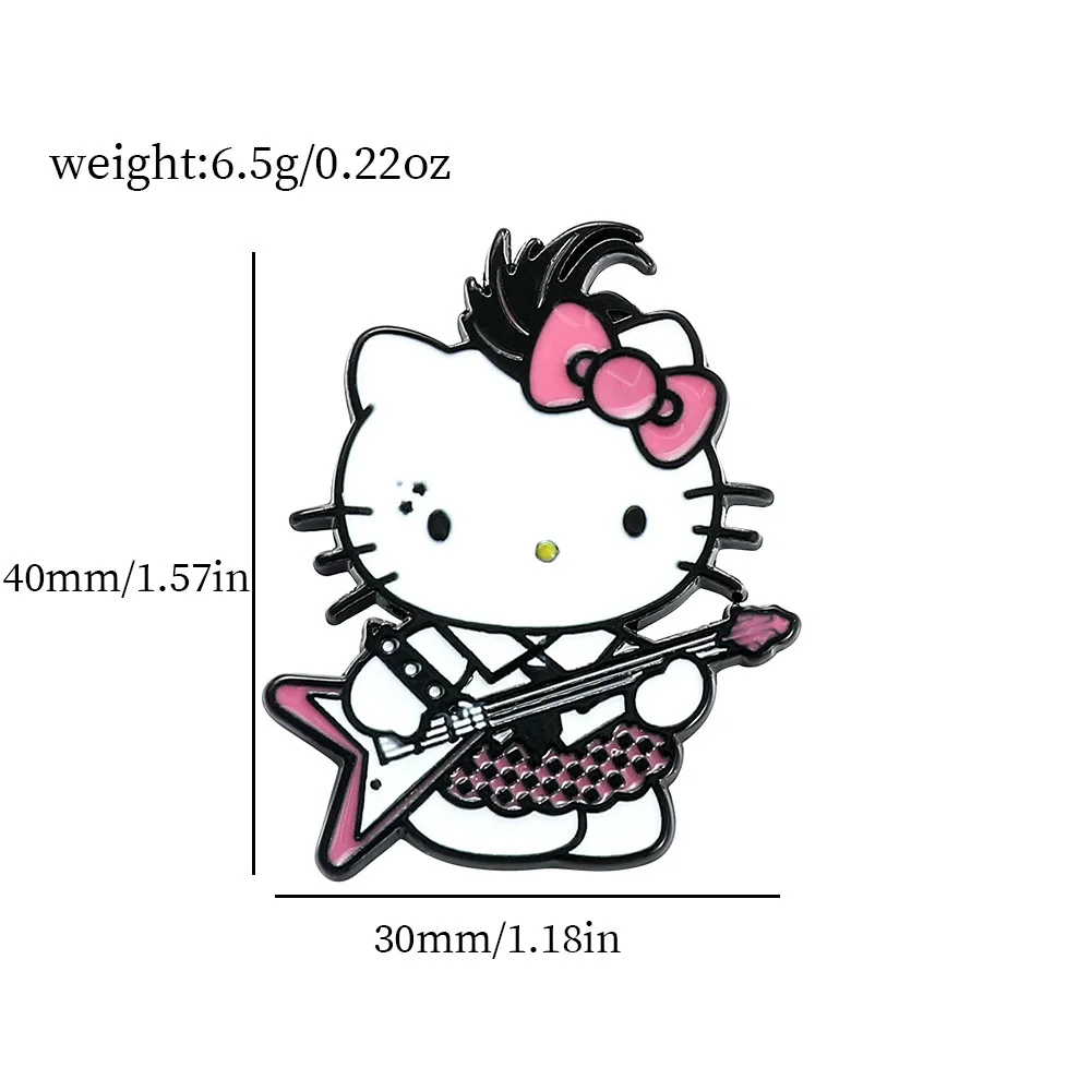 Sanrio Hello Kitty Spilla smaltata Simpatico gatto Fiori Spilla Spilla Distintivo sullo zaino Accessori di abbigliamento Gioielli di moda Amico