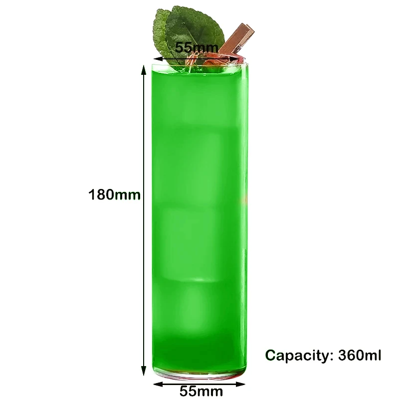 Glass cup Lead Free Creative Glass Crystal Highball Glass Barware Collins Tumbler Drinking Glasses For Water Juice Beer And Cocktail