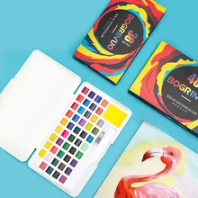 

24/36/48 Premium Watercolor Paint Set Watercolour Paint Pigment Box with 1pc Water Brush Pen Perfect for Artist Students Kit