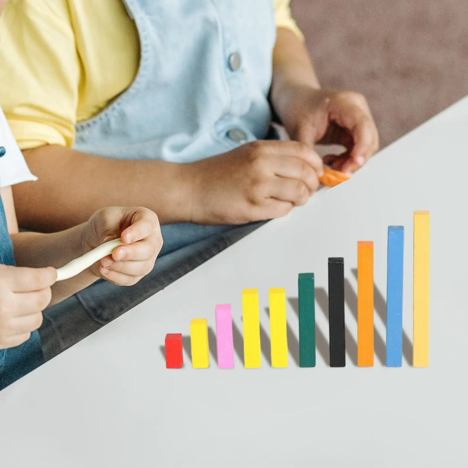 

10x Math Number Rods Color Sorting Wood Math Rods Math Blocks for Counting for Game Teaching Aid Gift Preschool Activity