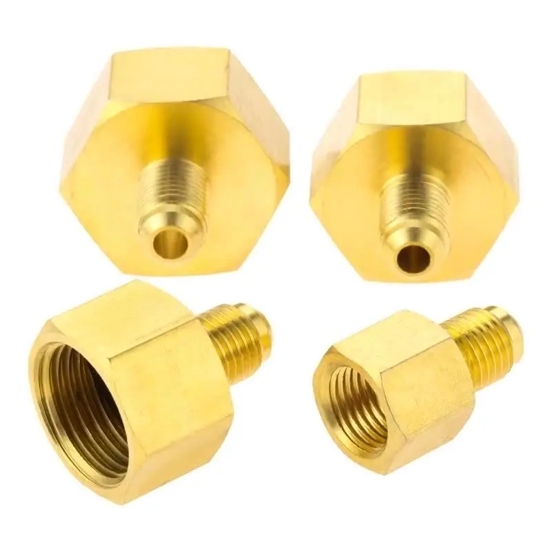 Adattatore Per Aria Condizionata R410 – Da Maschio 1/4 A Femmina 5/16, 90°, In Ottone – Per Tubi Rame Refrigerazione