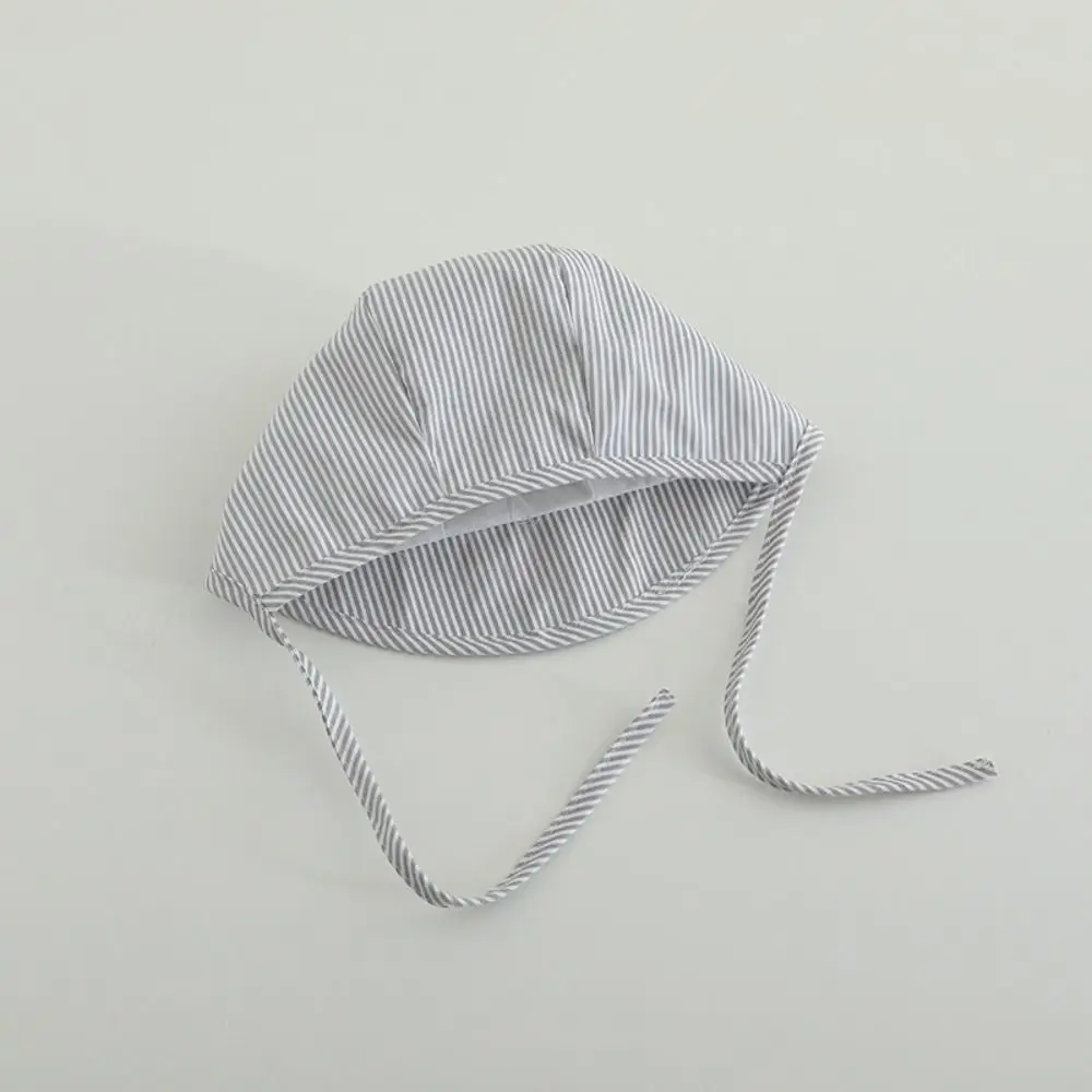 Breathable Soft Baby Fetal Cap Wide Brim Stripe Infant Bonnet Hat UV Protection Cotton Newborn Sun Hat 3-12 Months