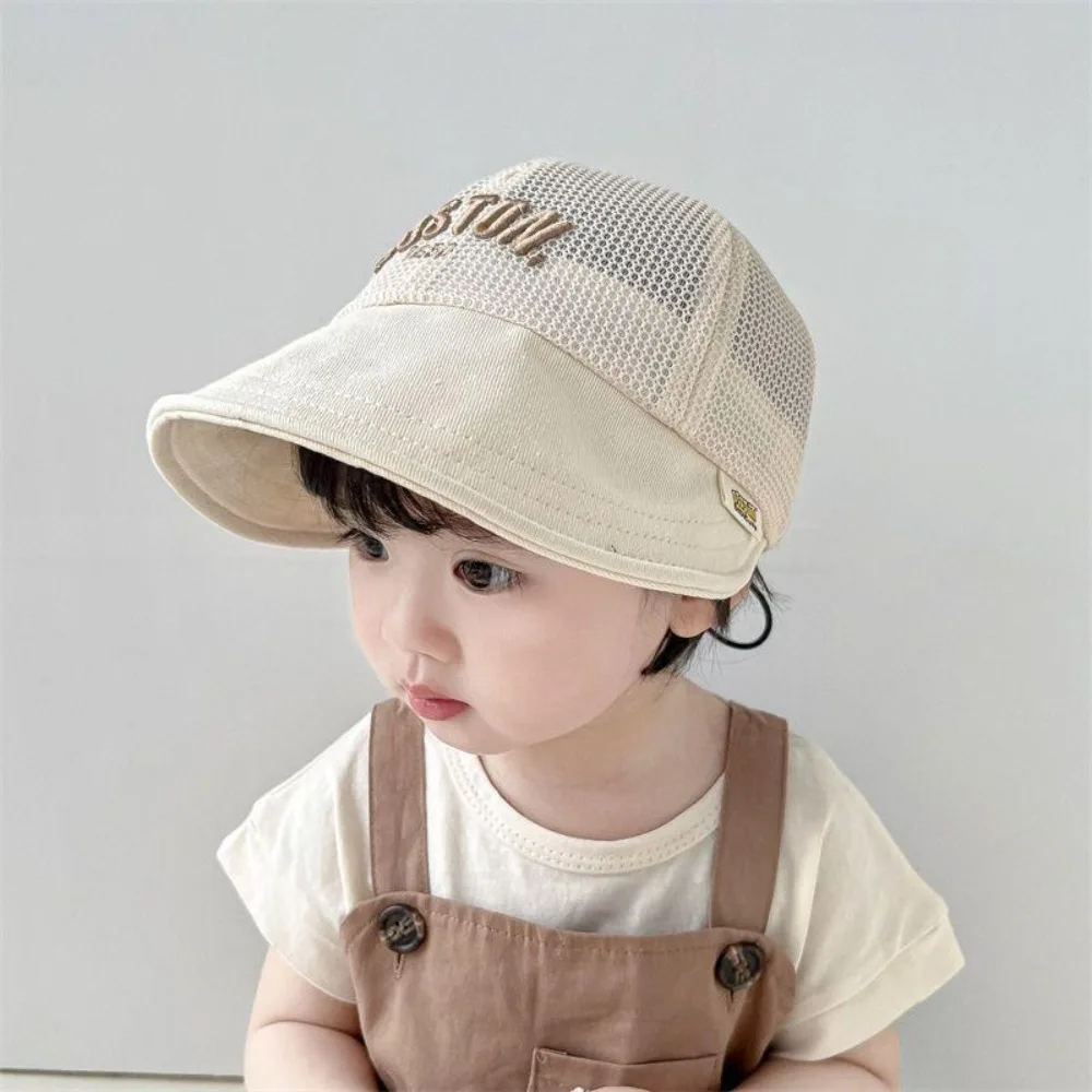 Breathable Letter Baby Baseball Cap Mesh Hollow Children Sun Hat Peaked Hat Sunscreen Outdoor Peaked Hat Kids