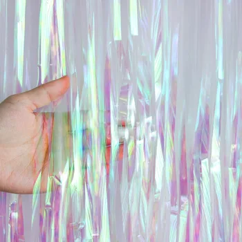 Decorazione da appendere a parete con frange iridescenti da 1 * 2 m, oggetti di scena per foto di eventi di anniversario di matrimonio di compleanno, tende per sfondo per feste colorate